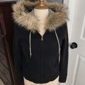 American eagle faux fur zip up